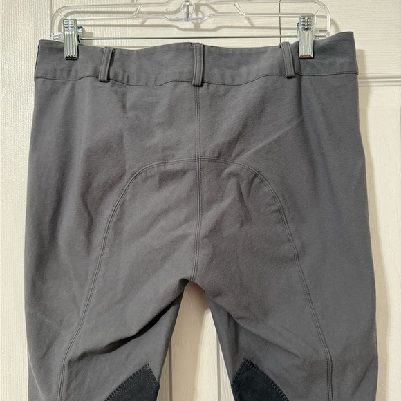 Women’s Equine Cropped Gray Knee Patch Riding Breech Pants Velcro Legs size 30 - Picture 5 of 12